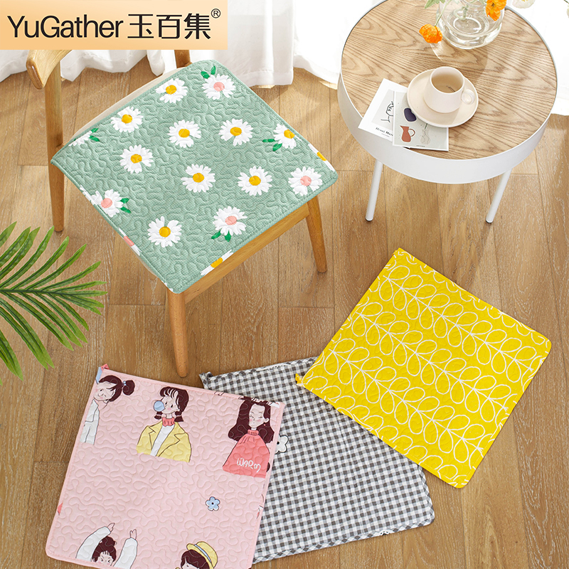 全棉坐垫家用餐椅垫靠背垫一体凳子垫四季通用座垫椅子垫子屁股垫