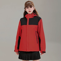 Красная куртка с пухом подходит для мужчин и женщин, увеличенная толщина