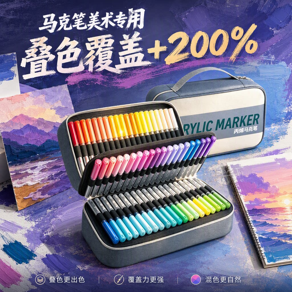 【强覆盖力】慢作高级丙烯马克笔图片