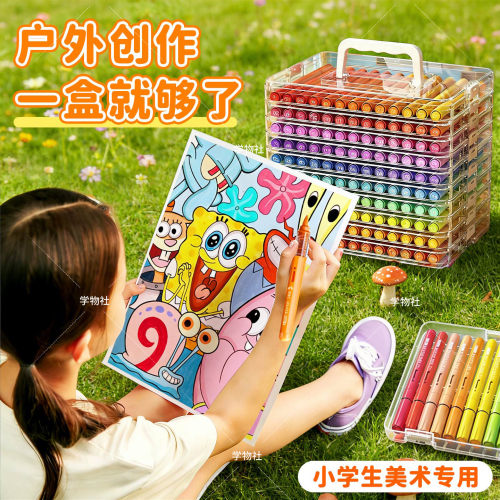 直液式丙烯马克笔美术专用小学生可叠色不透色幼儿园画笔儿童可水洗水彩笔48色绘画24彩色笔炳稀笔芯软头60