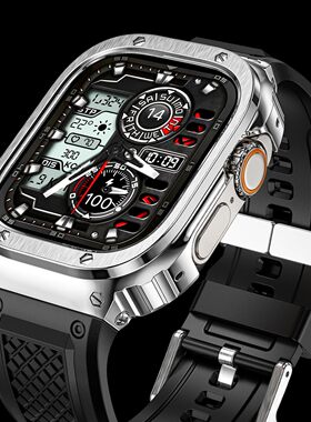 适用iWatch10表带AppleWatch9金属Ultra表壳iWatchS保护壳WatchS套S10/S9/SE苹果WatchS8手表带iWatchUltra2