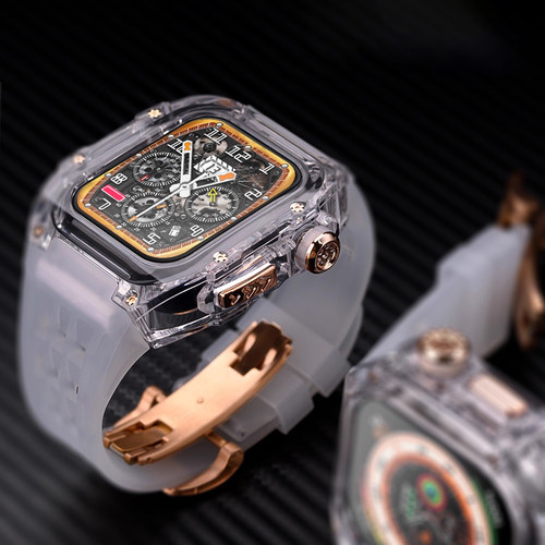 适用iWatch改装透明表壳表带