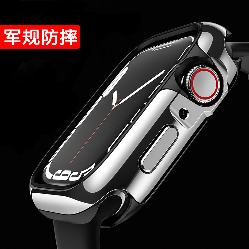 适用AppleWatch9保护套AppleWatchS8苹果S9手表S8/S7表壳iWatch8金属iPhoneWatch6表带iWatchUltra2不锈钢SE-封面