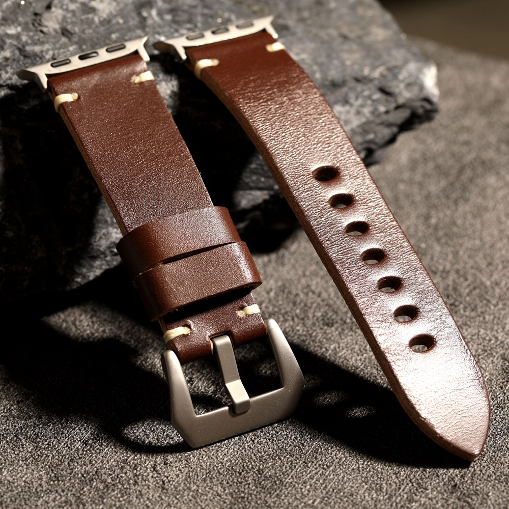 适用iWatch真皮防水表带
