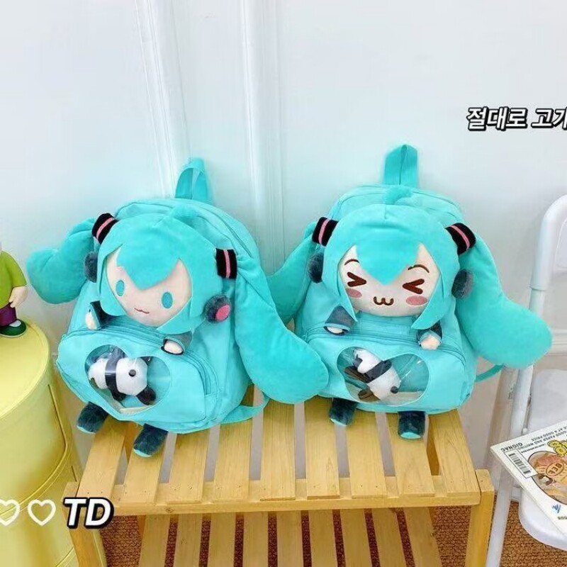 初音未来可爱透明毛绒吧唧痛包