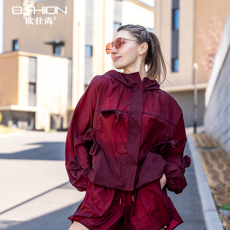 8404欧仕尚防晒衣女长款夏薄款2025新款披风衣海边沙滩旅游洋气