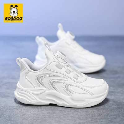 巴布豆儿童小白鞋男童鞋子2026春秋新款白色演出幼儿园女童运动鞋
