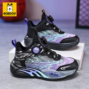 巴布豆男童篮球鞋2026春秋新款儿童网面透气运动鞋防滑小学生软底