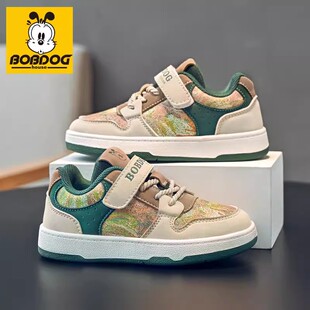 小学生网面透气轻便板鞋 春秋儿童运动鞋 潮 子2026新款 巴布豆男童鞋