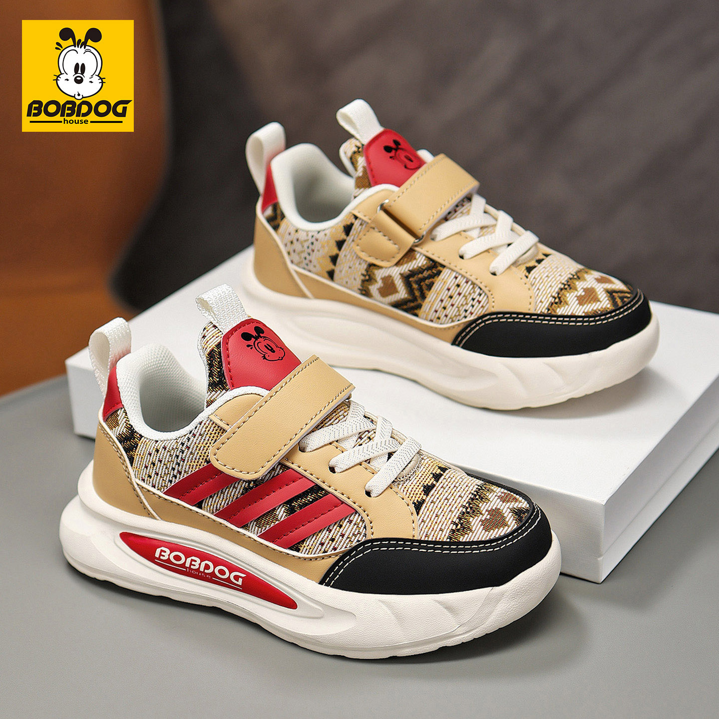 巴布豆男童鞋子2025新款春秋网面透气儿童运动鞋小学生休闲鞋潮鞋