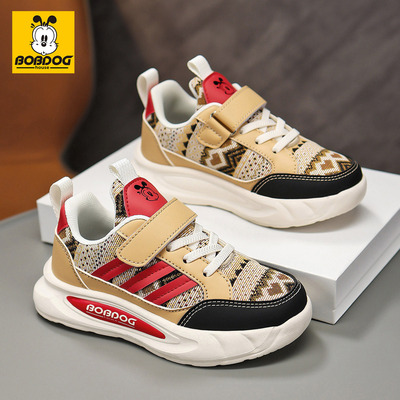 巴布豆男童鞋子2026新款春秋网面透气儿童运动鞋小学生休闲鞋潮鞋