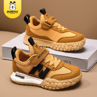巴布豆男童运动鞋2025新款秋季网面透气小男孩软底防滑儿童阿甘鞋