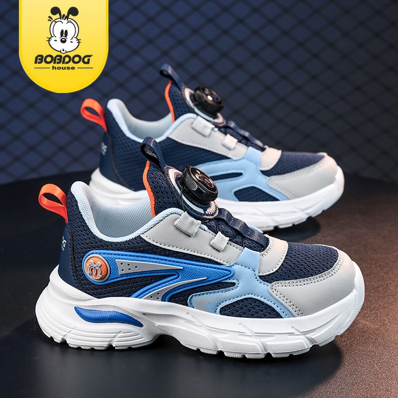 巴布豆男童运动鞋2026休闲风网面透气扭扭鞋小学生轻便减震跑步鞋