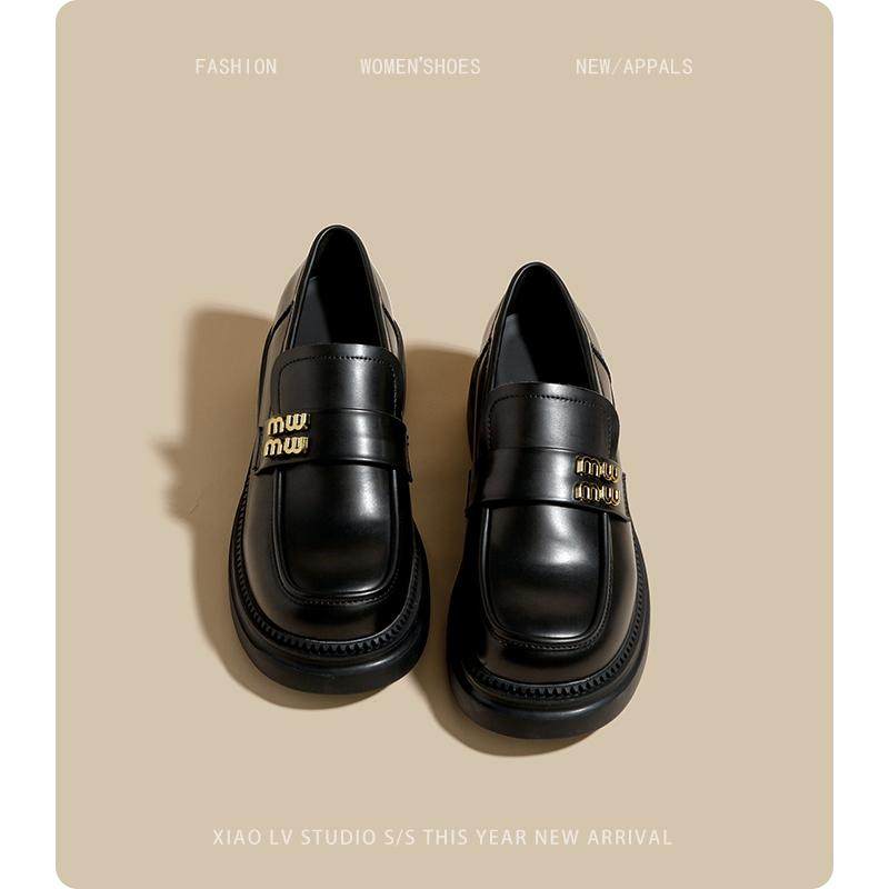 厚底乐福鞋女新款2025春季百搭英伦风小皮鞋大码女鞋41一43宽胖脚,女鞋,乐福鞋（豆豆鞋）,淘宝优惠券,粉丝福利购,淘宝优惠卷