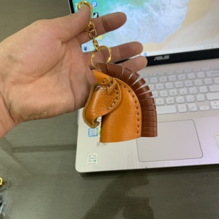 diy头层牛皮真皮 创意礼品包包钥匙马头挂饰挂件半成品手工材料包