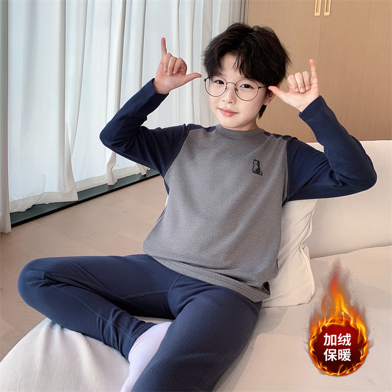 男童秋冬家居服套装2025新款