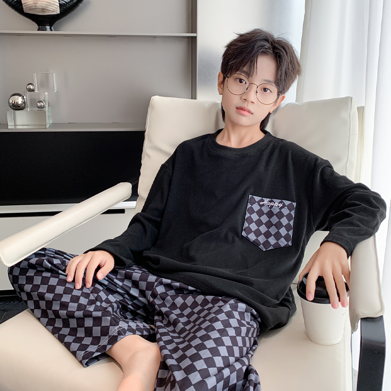 男童秋冬家居服套装2025新款