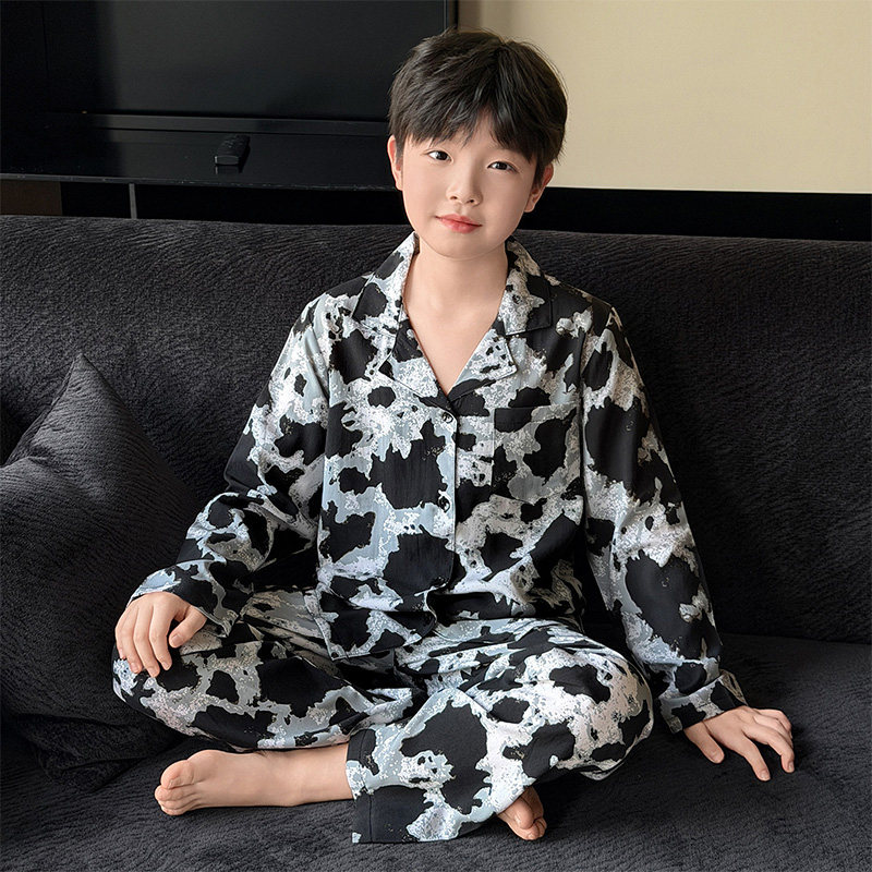 男童睡衣春秋款套装2026新款春季儿童家居服中大童春装男孩空调服