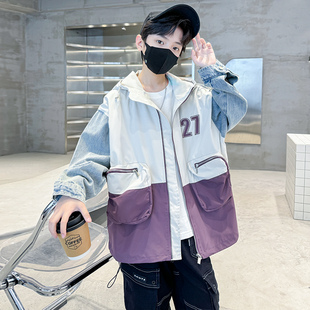 儿童装男童外套春秋款2026新款春季冲锋衣酷帅中大童男孩春装衣服