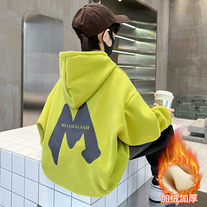 男童秋冬加绒卫衣2025新款