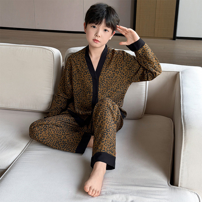 男童睡衣春秋款套装2026新款春季儿童家居服中大童春装男孩空调服