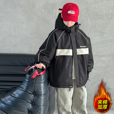 男童秋冬夹棉外套2025新款