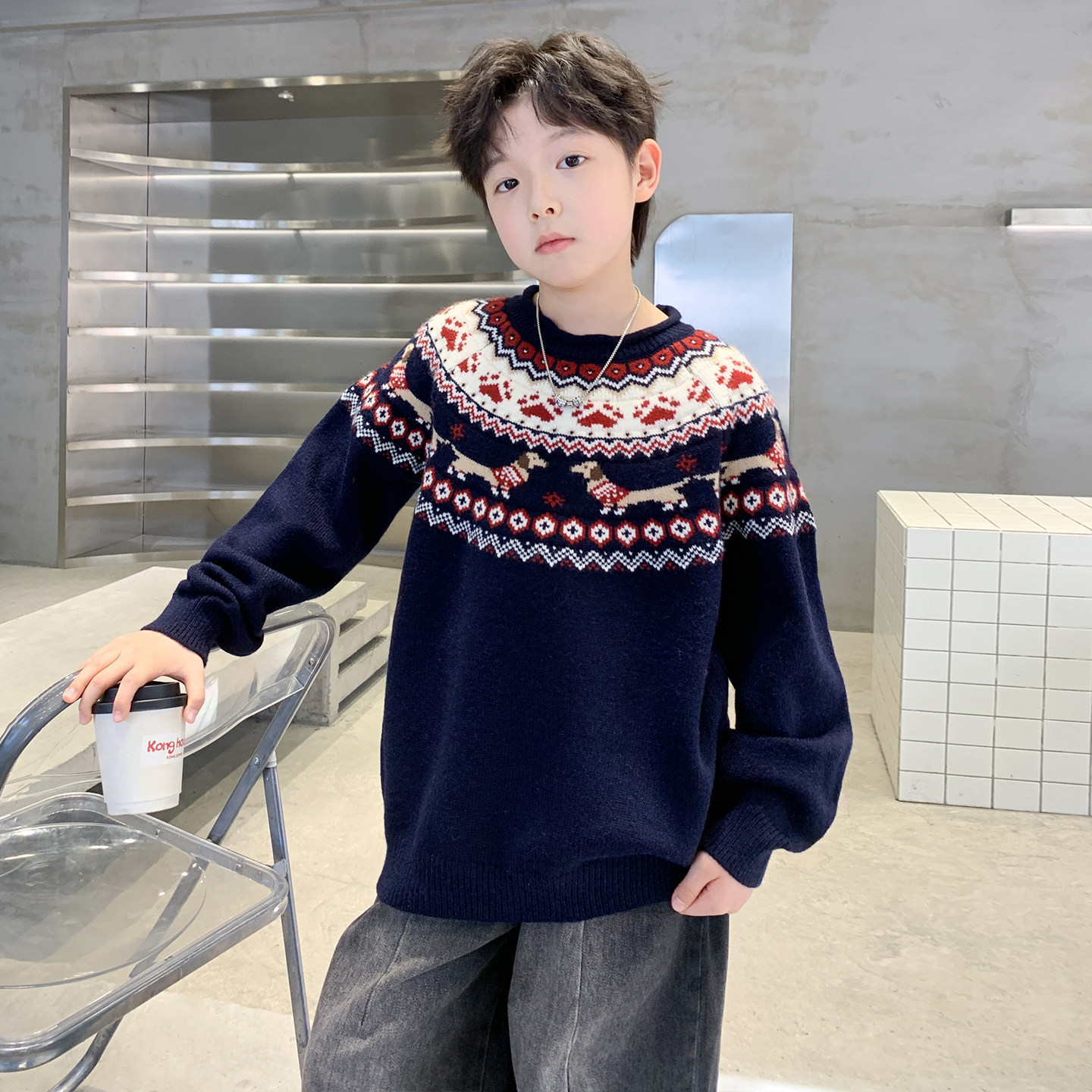 童装男童冬装毛衣2025新款套头儿童男孩针织衫秋季中大童秋冬款潮,童装/婴儿装/亲子装,毛衣/针织衫,淘宝优惠券,粉丝福利购,淘宝优惠卷