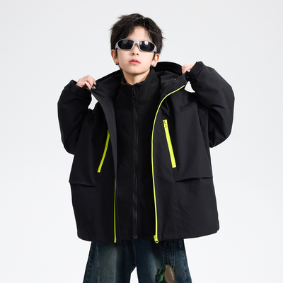 男童春秋冬合一冲锋衣2025新款