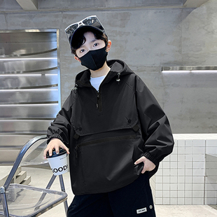 儿童装男童外套春秋款2026新款春季中大童男孩冲锋衣酷帅春装衣服