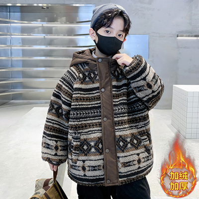 男童秋冬加绒毛毛衣2025新款