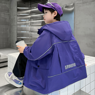 儿童装男童外套春秋款2026新款中大童春季男孩冲锋衣酷帅春装衣服