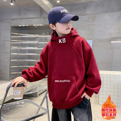 男童秋冬加绒卫衣2025新款