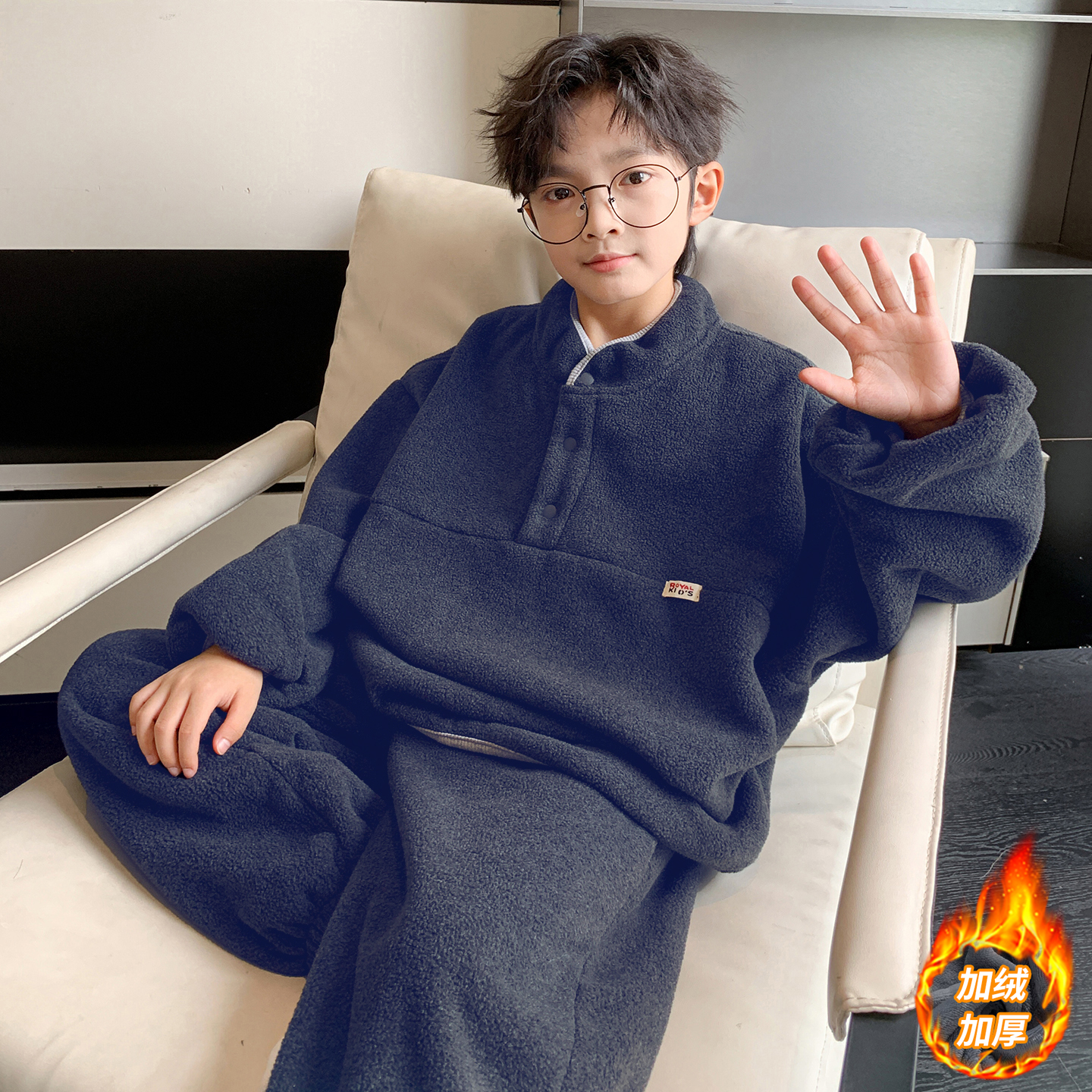 男童秋冬家居服套装2025新款