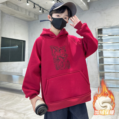男童秋冬加绒卫衣2025新款