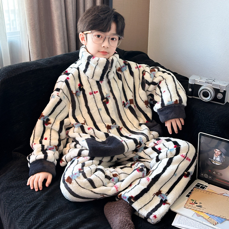 男童秋冬家居服套装2025新款