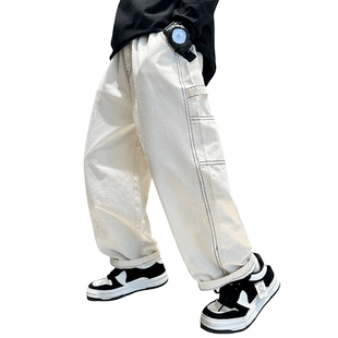 儿童装男童裤子春秋款2026新款中大童春装男孩工装裤春季休闲长裤