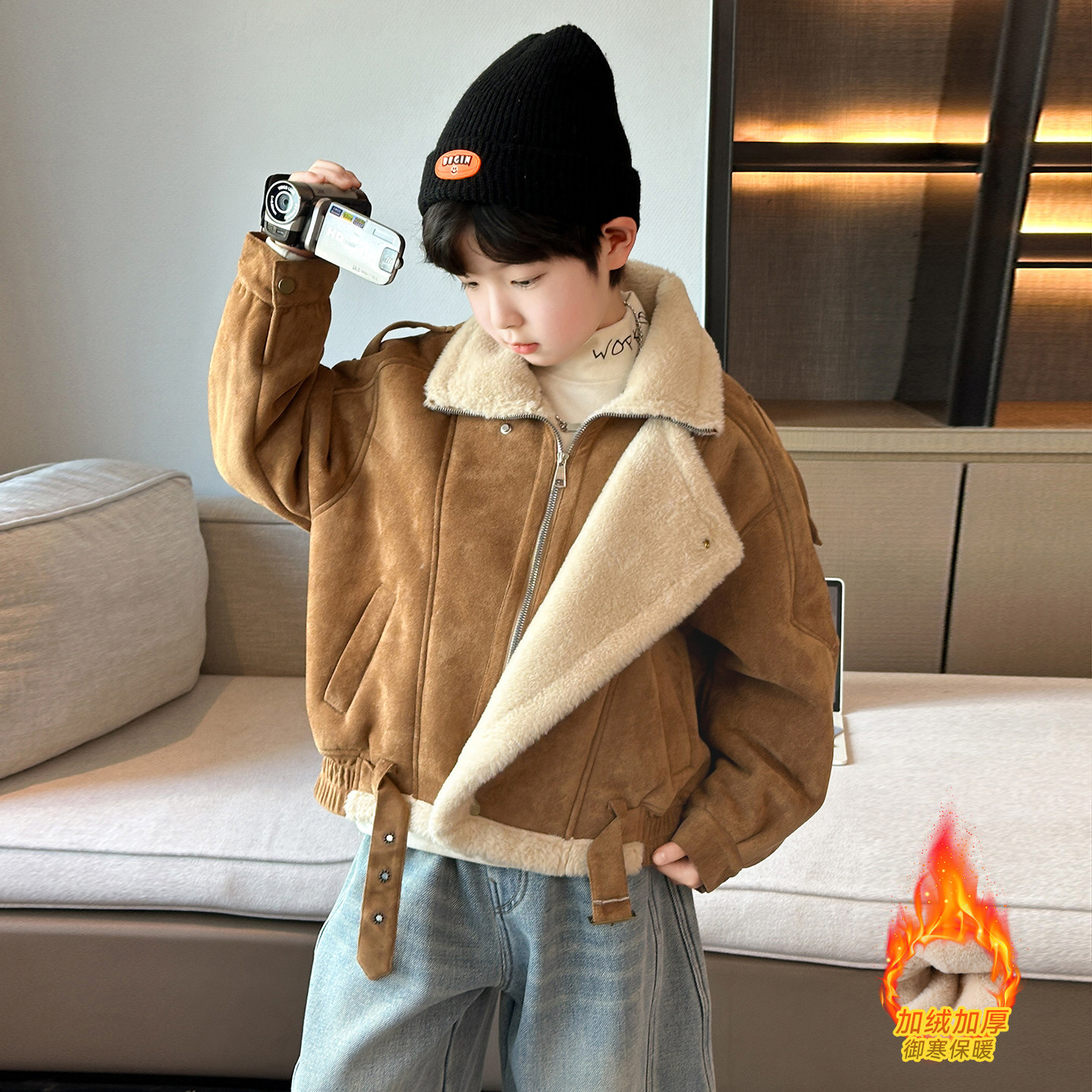 儿童装男童外套秋冬款2025新款衣服男孩冬季中大童加绒加厚冬装潮,童装/婴儿装/亲子装,普通外套,淘宝优惠券,粉丝福利购,淘宝优惠卷