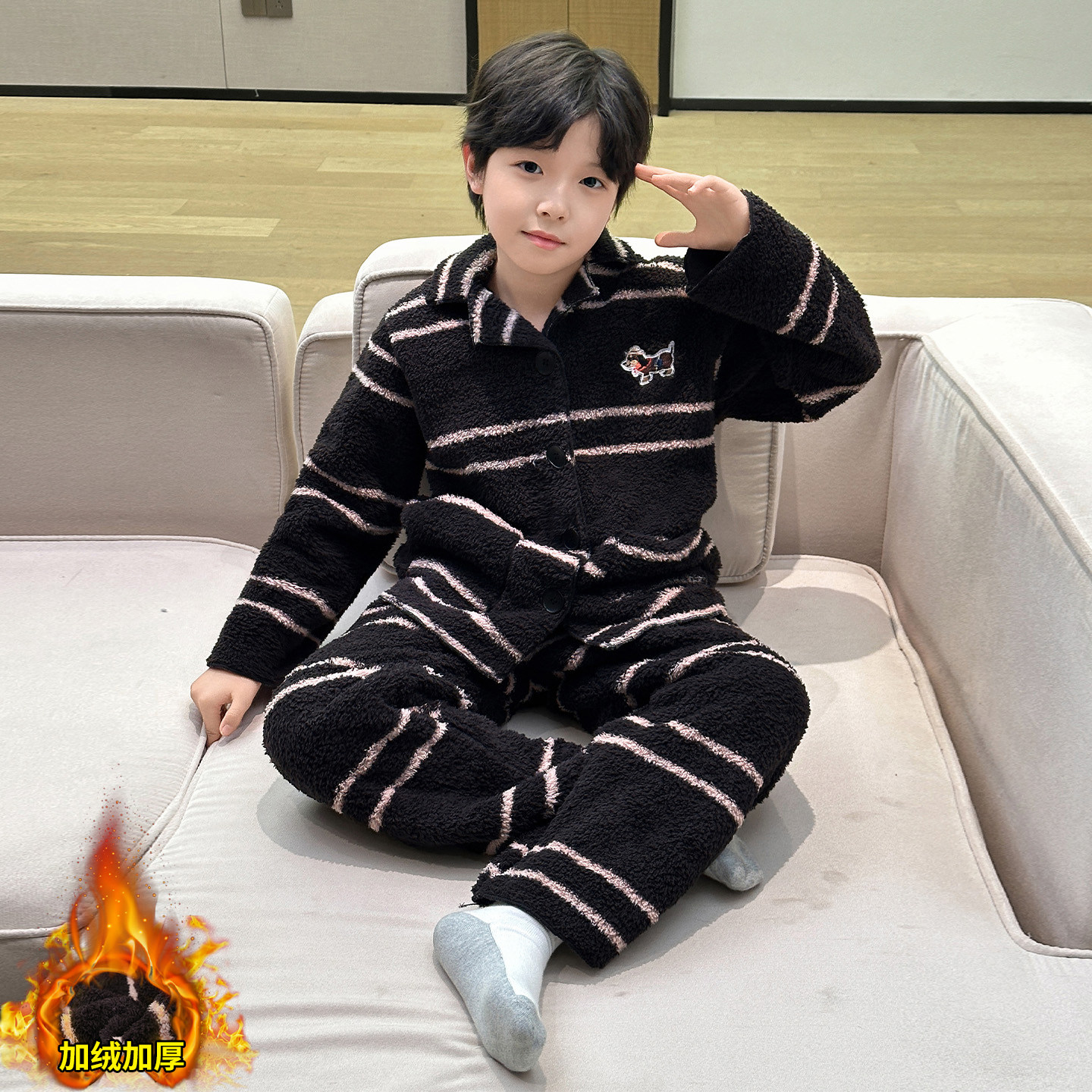 男童秋冬家居服套装2025新款