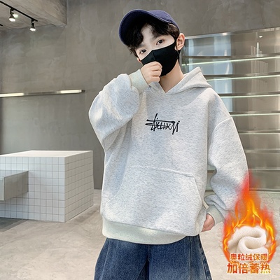 男童秋冬加绒卫衣2025新款