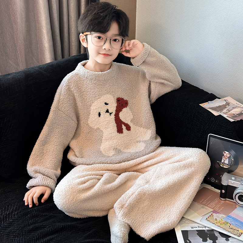 男童秋冬家居服套装2025新款