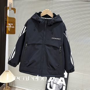 儿童装男童冬装外套2026新款大童双面穿秋冬保暖加厚男孩冲锋衣服