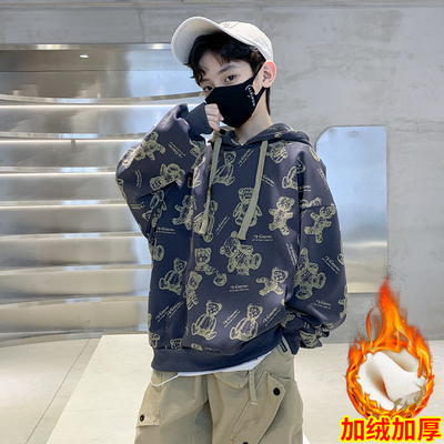 男童秋冬加绒卫衣2025新款