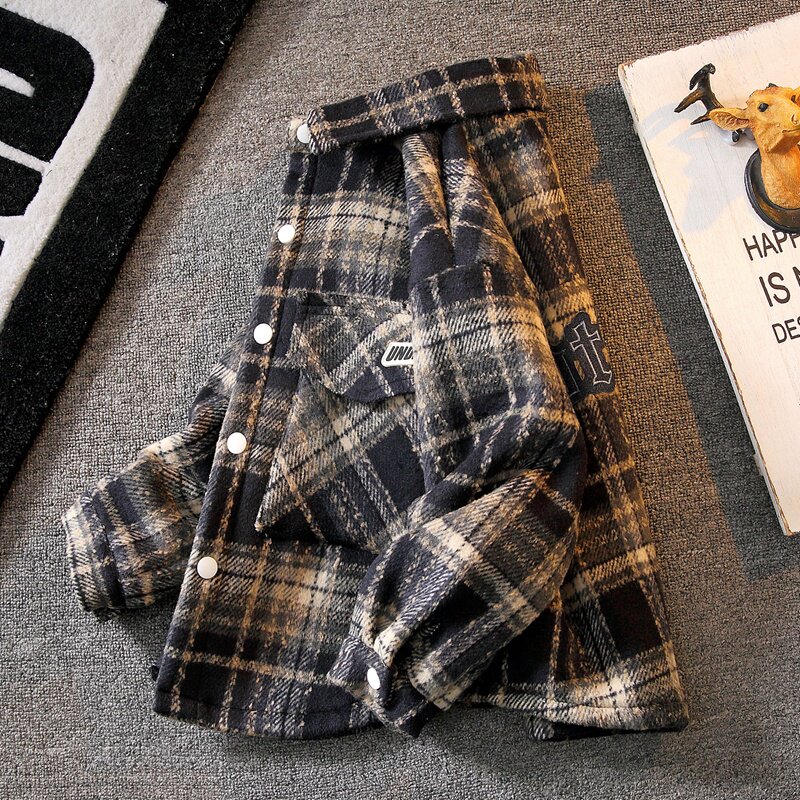 儿童装男童冬装外套2025新款秋冬款大童加绒加厚男孩毛呢格子冬季,童装/婴儿装/亲子装,普通外套,淘宝优惠券,粉丝福利购,淘宝优惠卷