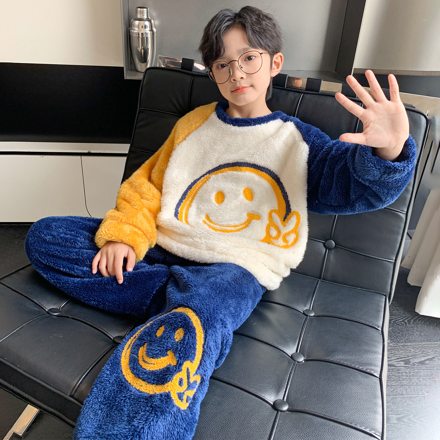 男童秋冬家居服套装2025新款