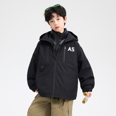男童羽绒服三合一2025新款