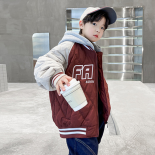 儿童装男童冬装外套2026新款洋气棒球服夹棉加厚中大童保暖秋冬款