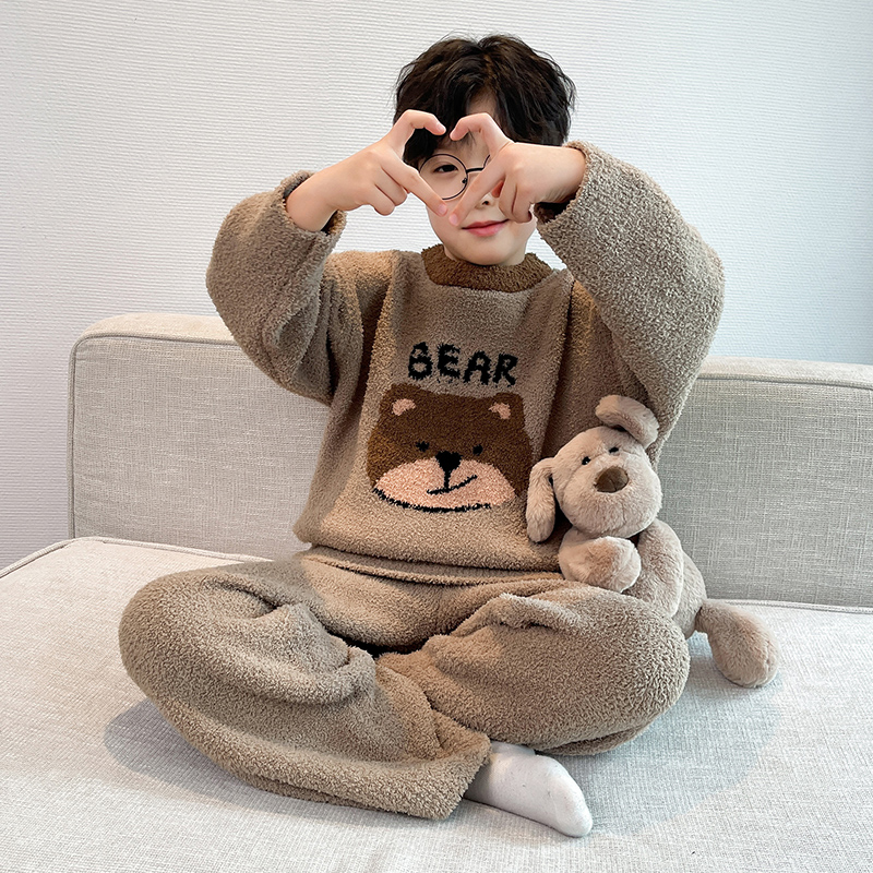 男童冬季家居服套装2025新款