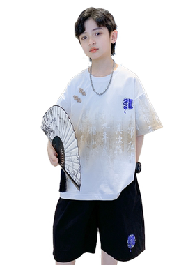 男童夏季汉服短袖套装2026新款