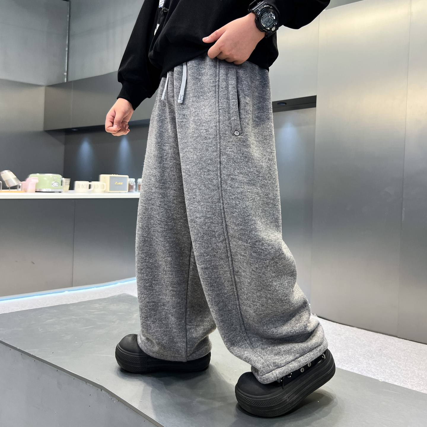 男童秋冬加绒休闲裤2025新款