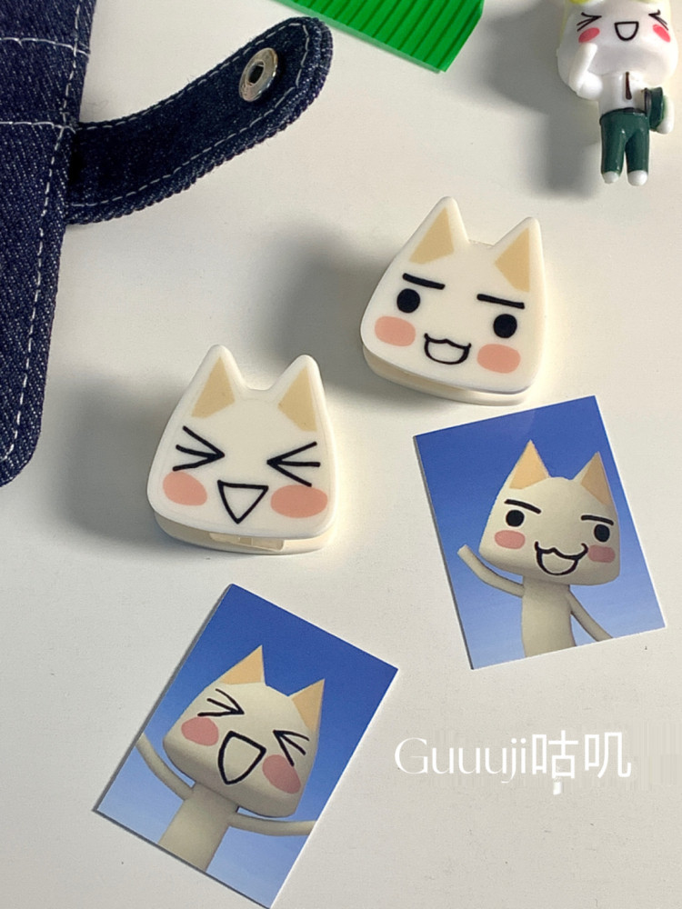 thumbnail for Japanese Dora cat cartoon acrylic folder pp clip cute expression cat head clip test paper clip handbook decoration